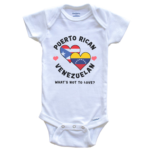 Puerto Rican Venezuelan What's Not To Love Heart Flags Baby Bodysuit