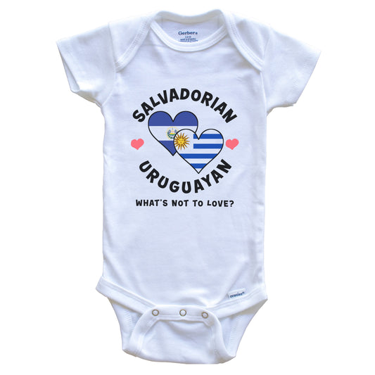 Salvadorian Uruguayan What's Not To Love Heart Flags Baby Bodysuit