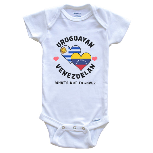 Uruguayan Venezuelan What's Not To Love Heart Flags Baby Bodysuit