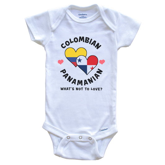 Colombian Panamanian What's Not To Love Heart Flags Baby Bodysuit