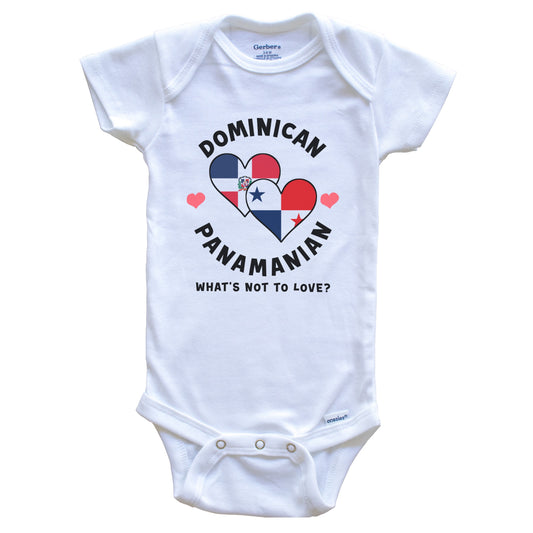 Dominican Panamanian What's Not To Love Heart Flags Baby Bodysuit