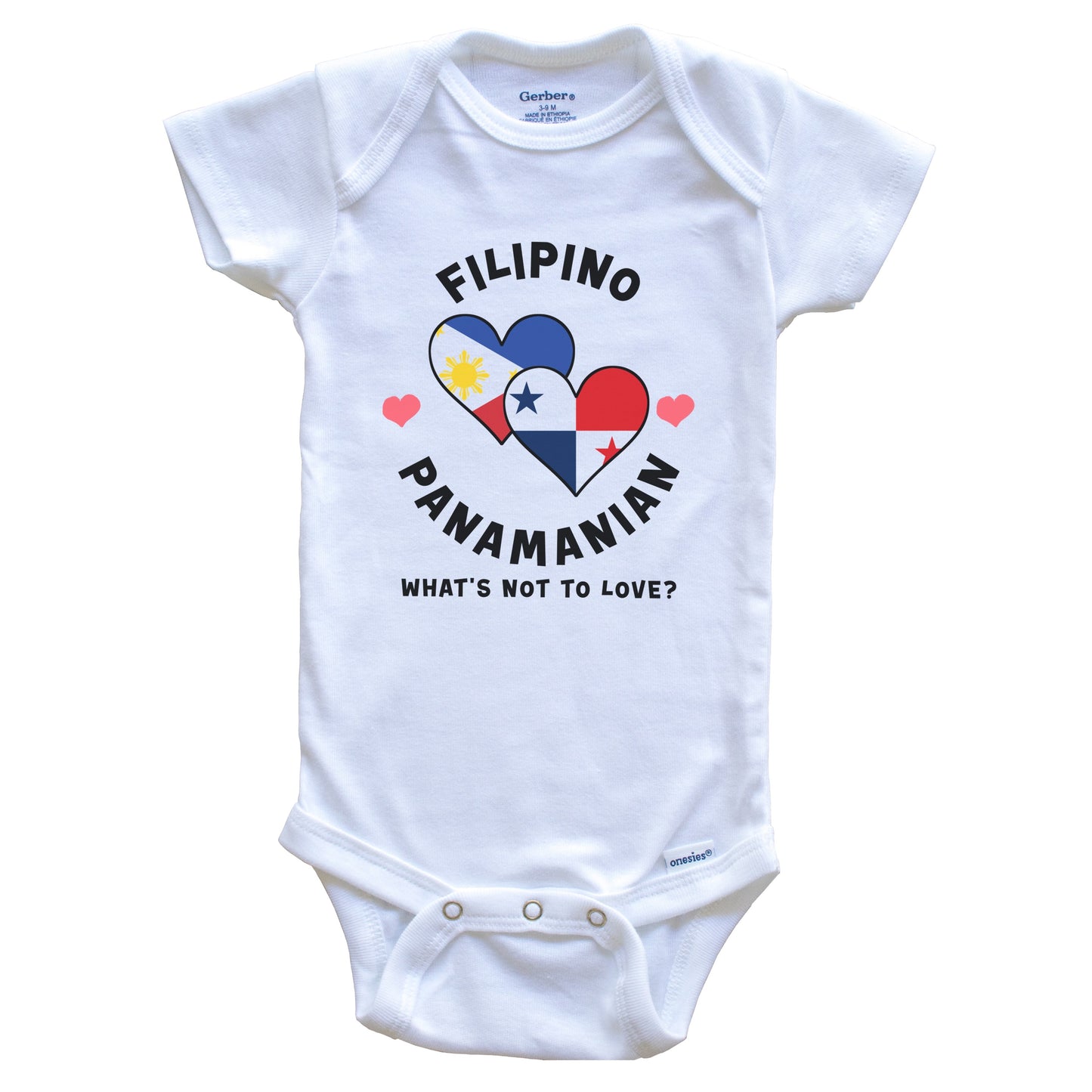 Filipino Panamanian What's Not To Love Heart Flags Baby Bodysuit