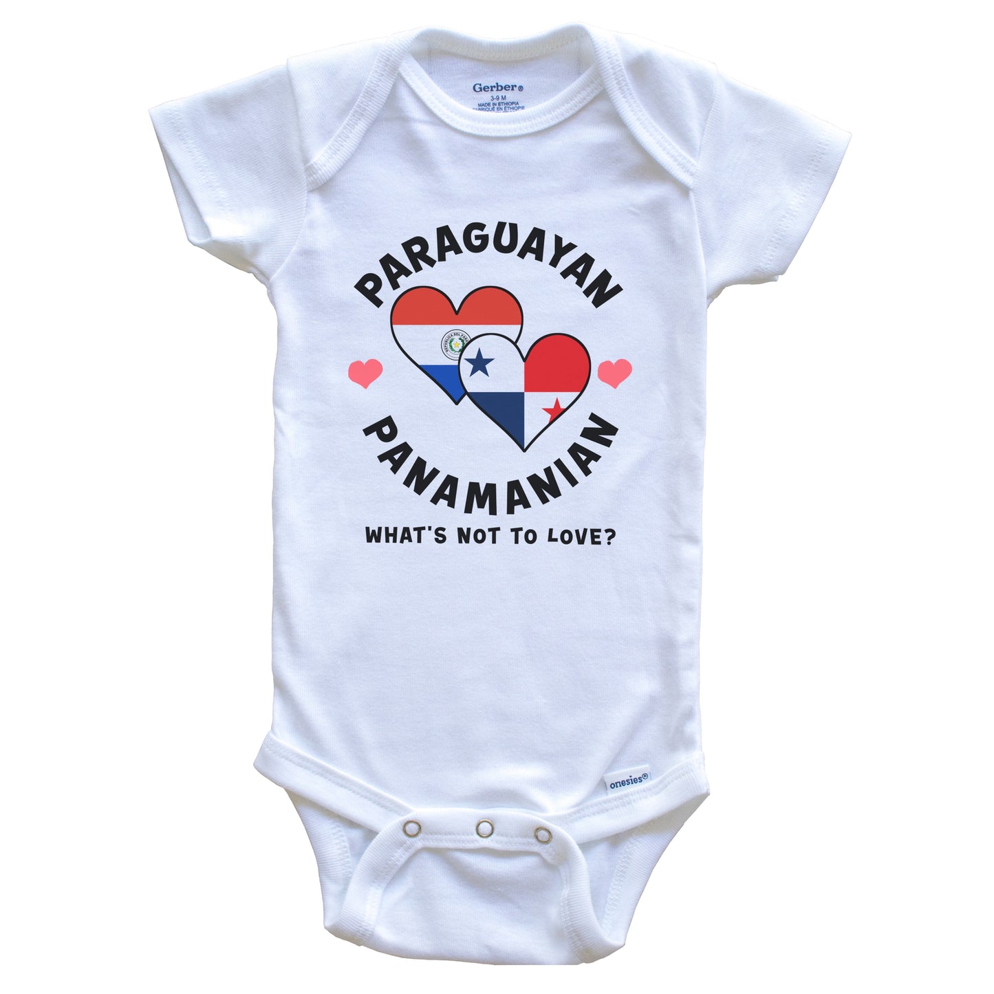 Paraguayan Panamanian What's Not To Love Heart Flags Baby Bodysuit