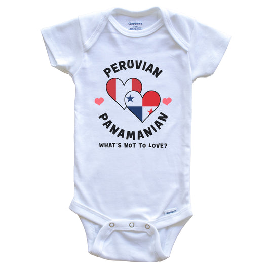 Peruvian Panamanian What's Not To Love Heart Flags Baby Bodysuit