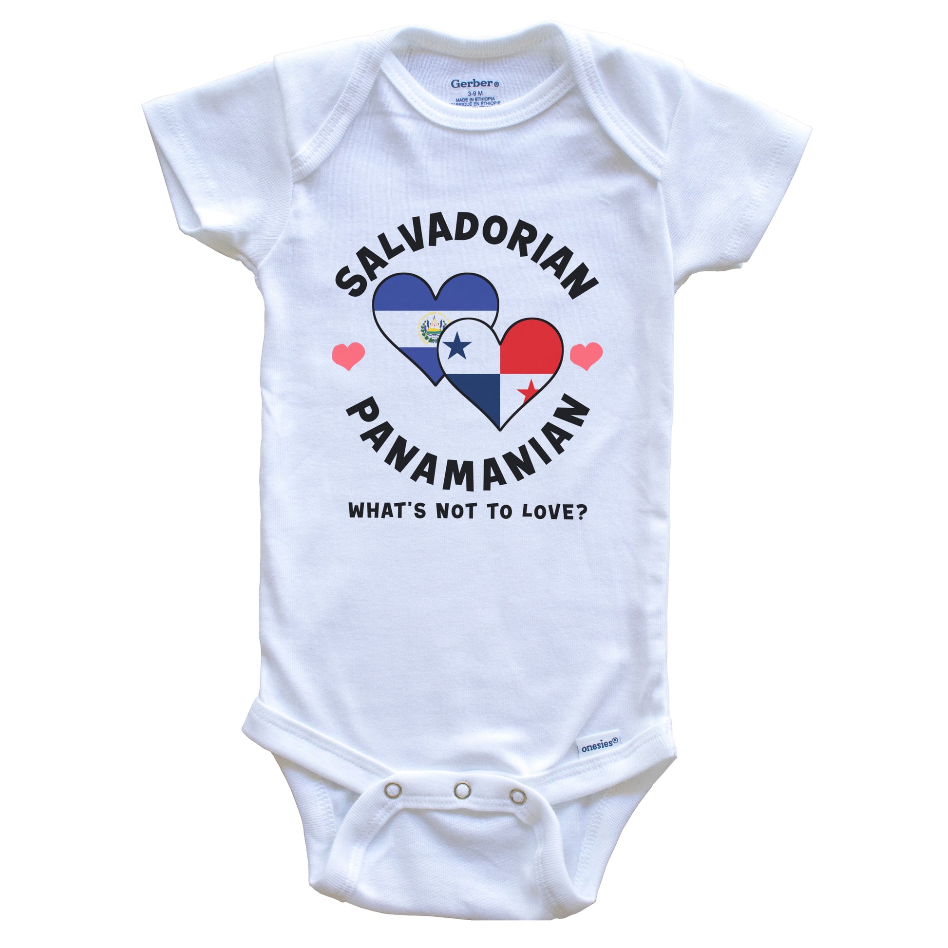 Salvadorian Panamanian What's Not To Love Heart Flags Baby Bodysuit