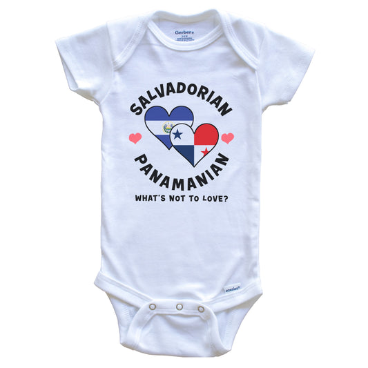 Salvadorian Panamanian What's Not To Love Heart Flags Baby Bodysuit