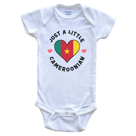 Cameroonian Flag Heart Just A Little Cameroonian Cameroon Baby Bodysuit