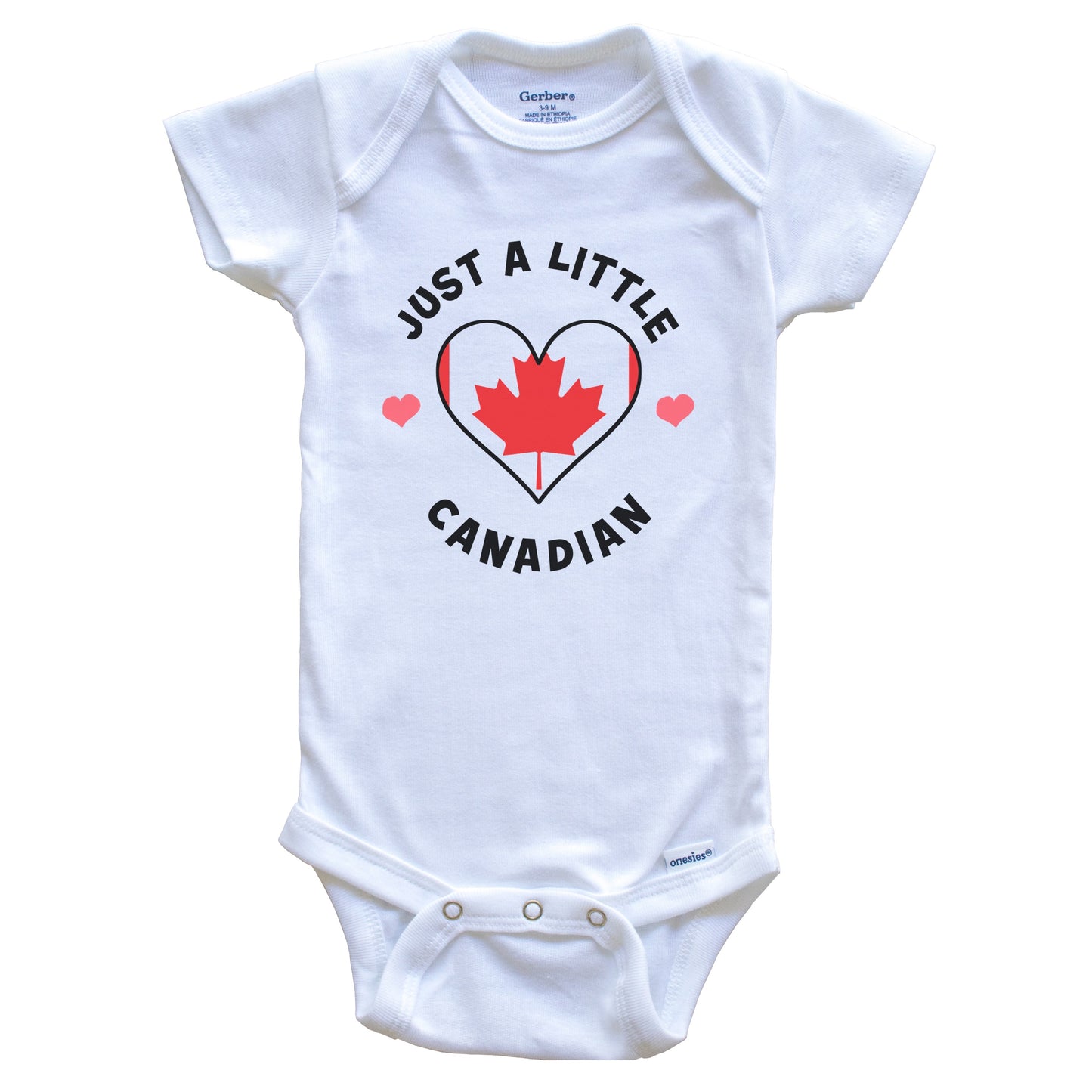 Canadian Flag Heart Just A Little Canadian Canada Baby Bodysuit