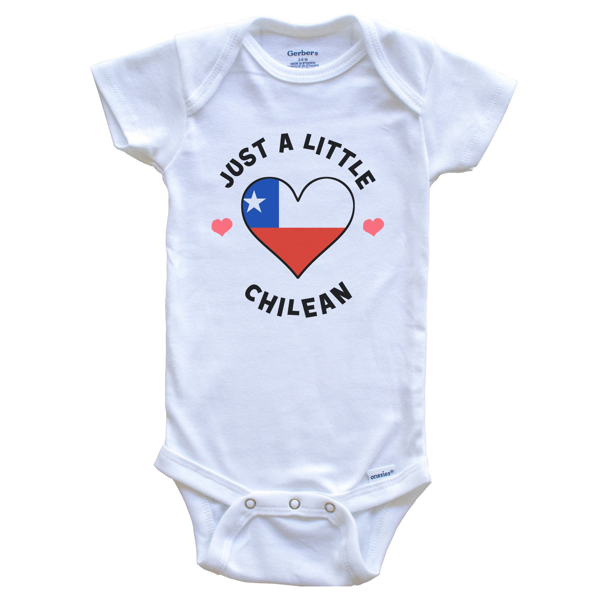 Chilean Flag Heart Just A Little Chilean Chile Baby Bodysuit