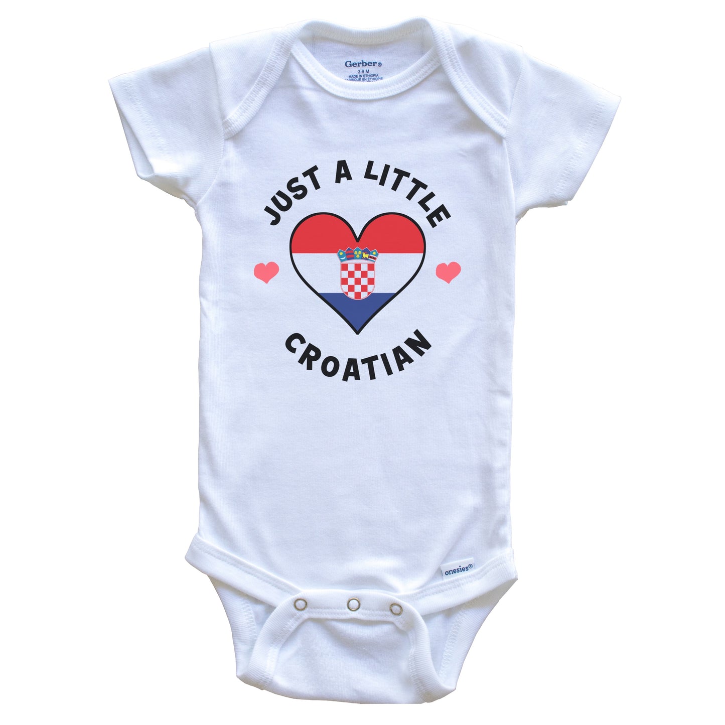Croatian Flag Heart Just A Little Croatian Croatia Baby Bodysuit