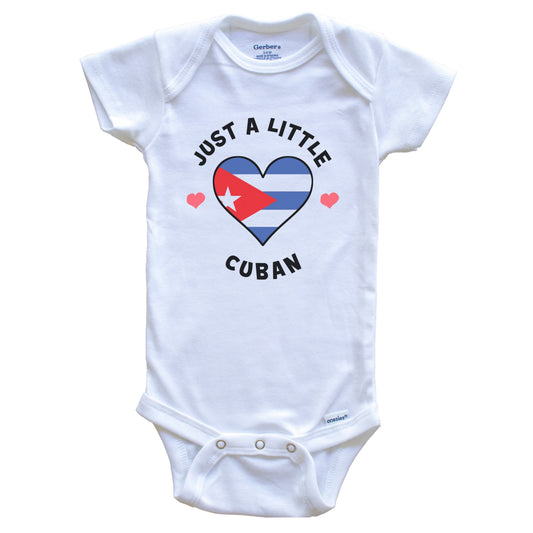 Cuban Flag Heart Just A Little Cuban Cuba Baby Bodysuit