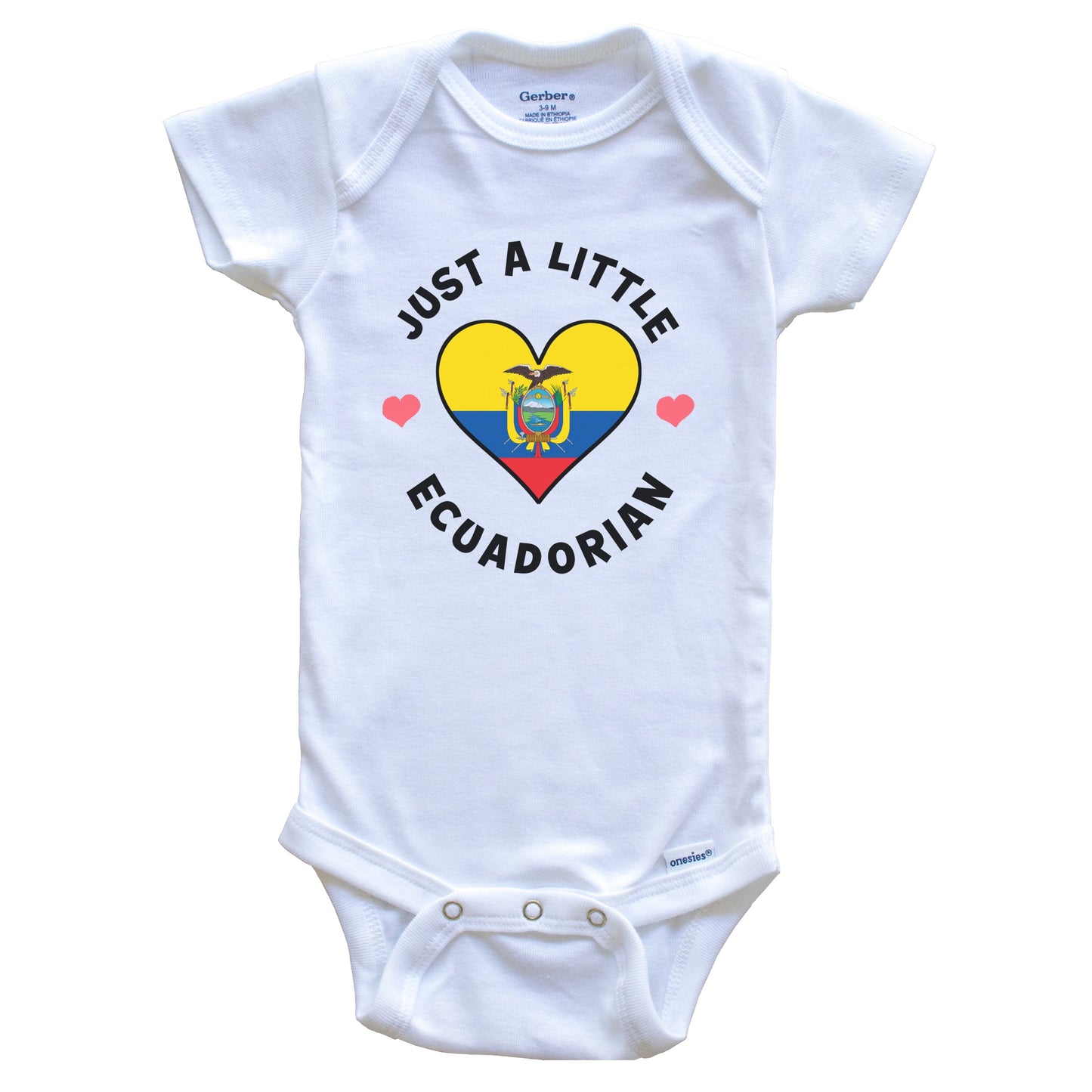 Ecuadorian Flag Heart Just A Little Ecuadorian Ecuador Baby Bodysuit