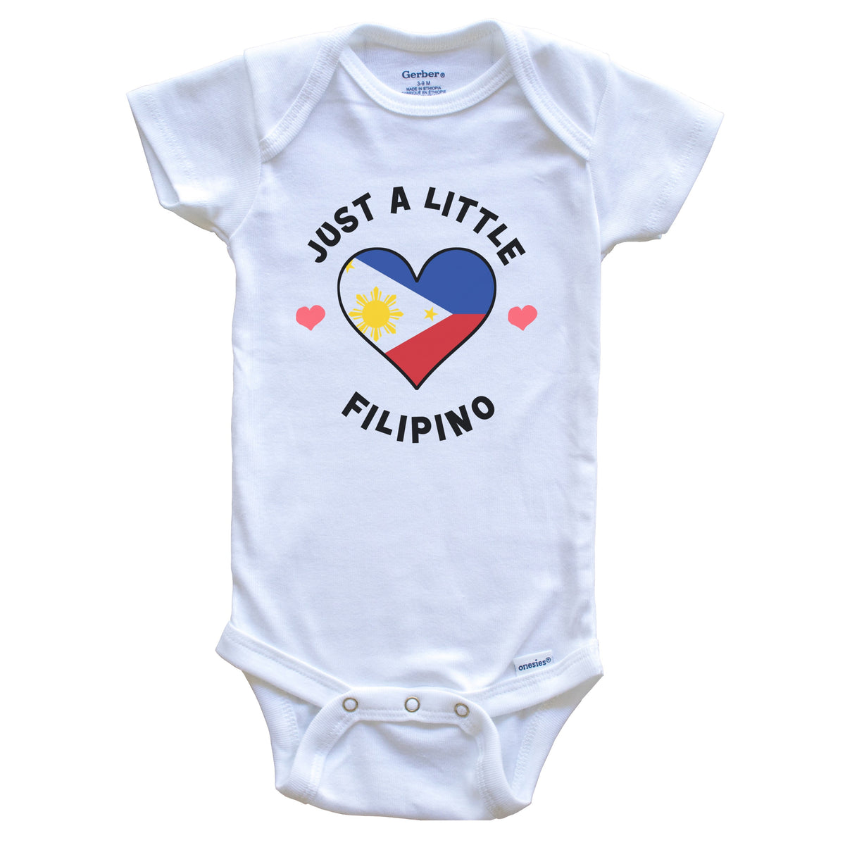 Filipino Flag Heart Just A Little Filipino Philippines Baby Bodysuit