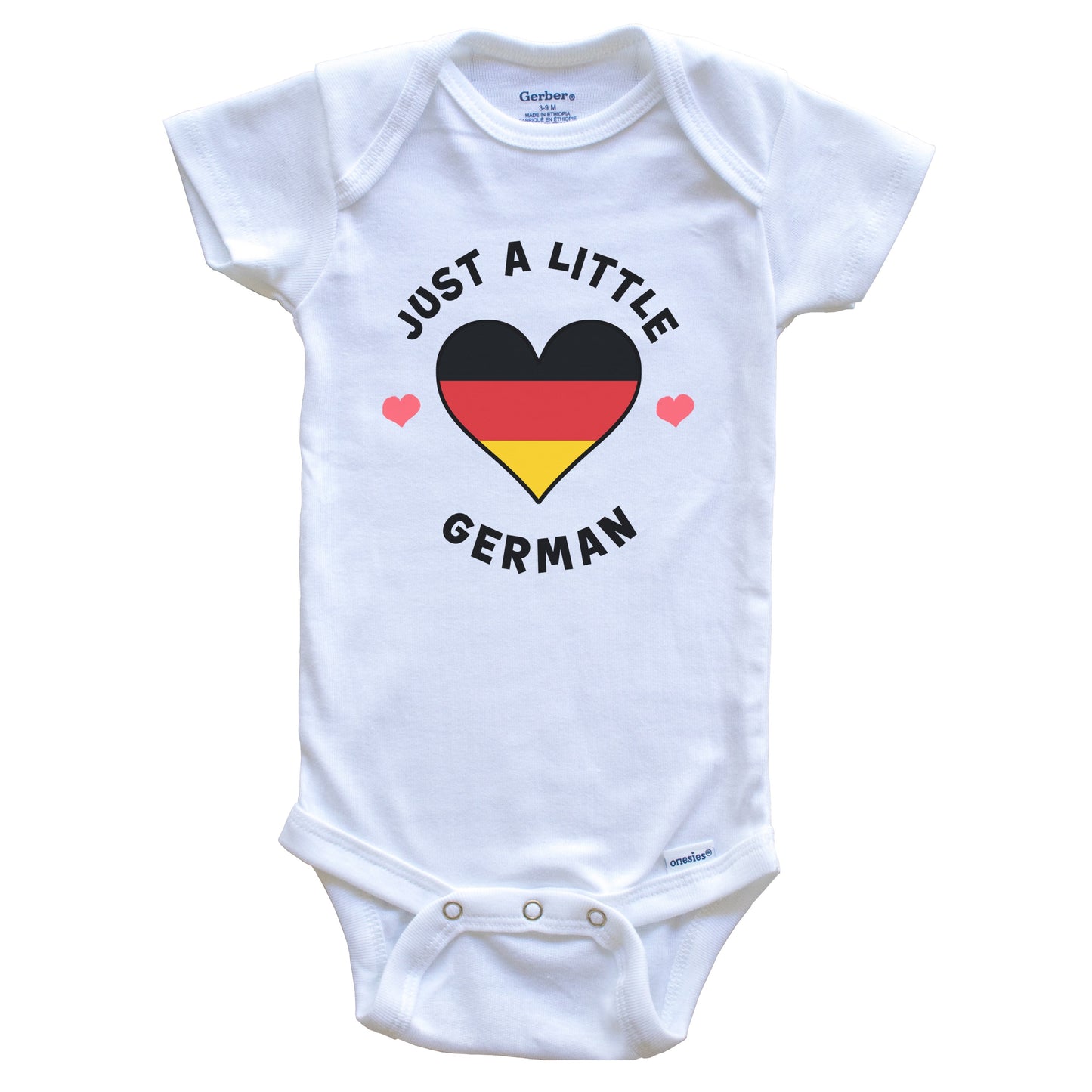 German Flag Heart Just A Little German Germany Baby Bodysuit