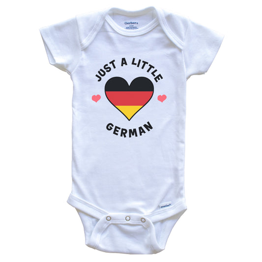 German Flag Heart Just A Little German Germany Baby Bodysuit