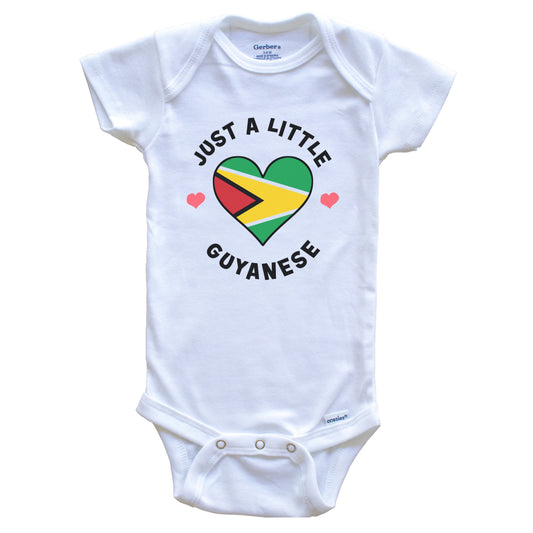 Guyanese Flag Heart Just A Little Guyanese Guyana Baby Bodysuit