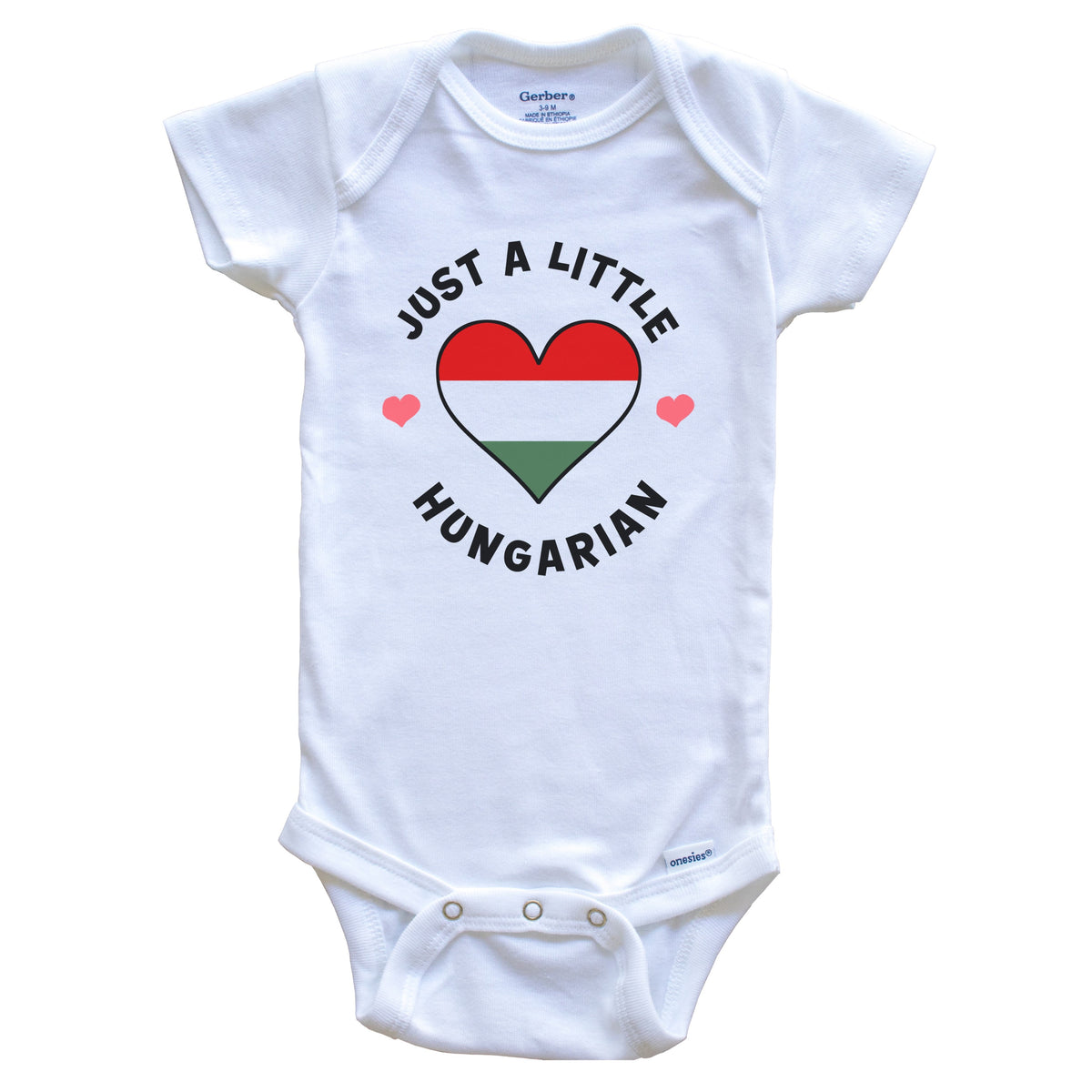 Hungarian Flag Heart Just A Little Hungarian Hungary Baby Bodysuit