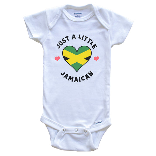 Jamaican Flag Heart Just A Little Jamaican Jamaica Baby Bodysuit