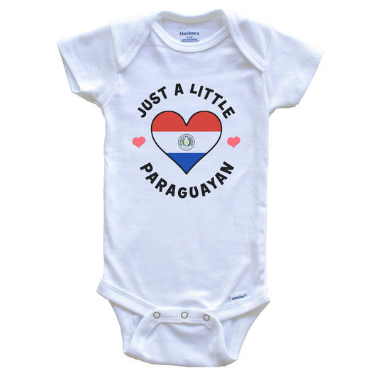 Paraguayan Flag Heart Just A Little Paraguayan Paraguay Baby Bodysuit