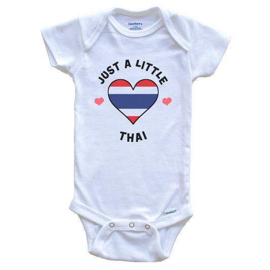 Thai Flag Heart Just A Little Thai Thailand Baby Bodysuit