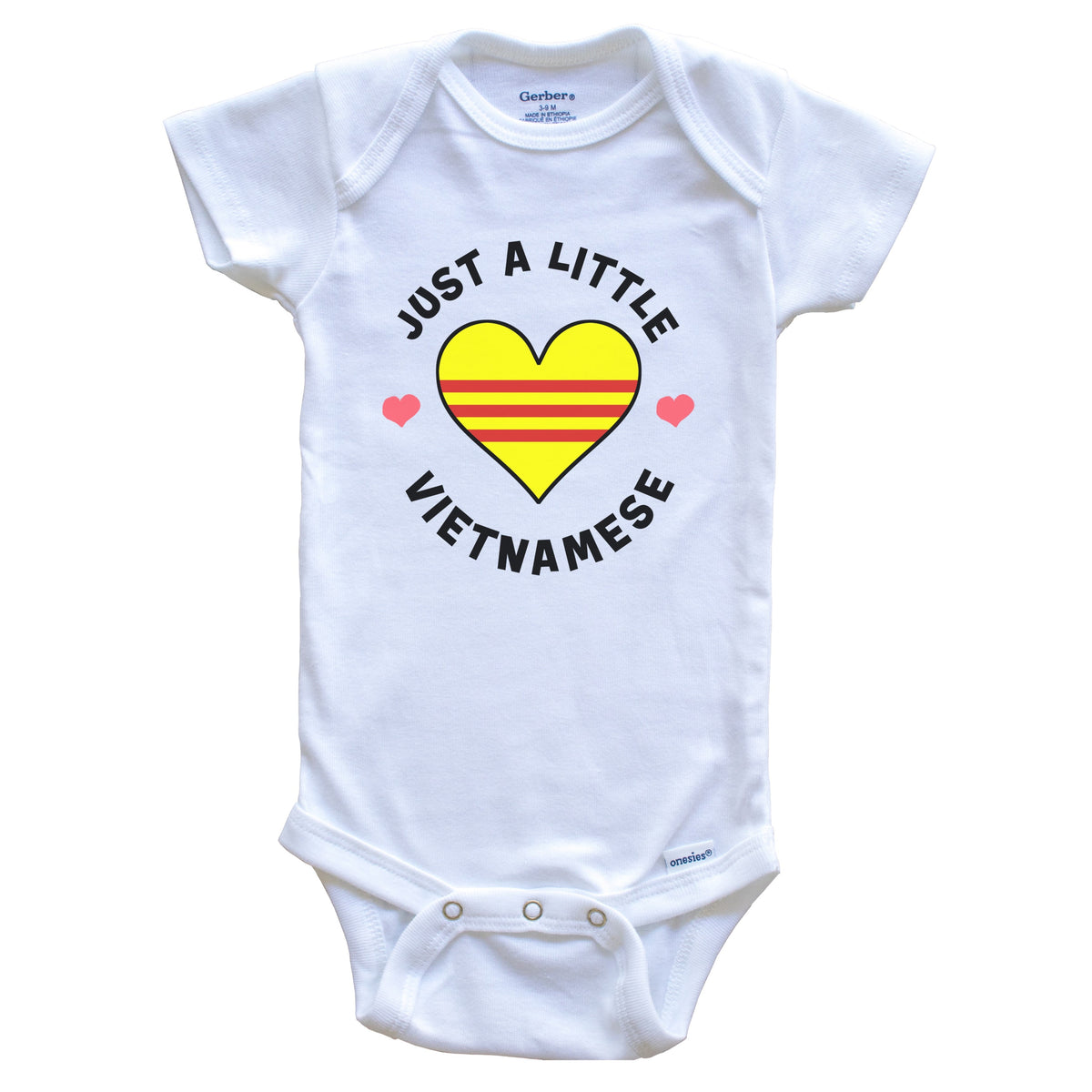 Vietnamese Flag Heart Just A Little Vietnamese Vietnam Baby Bodysuit