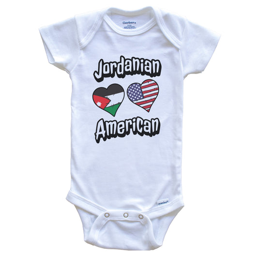 Jordanian American Flag Hearts Combo Jordan Baby Bodysuit