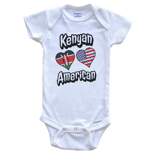 Kenyan American Flag Hearts Combo Kenya Baby Bodysuit