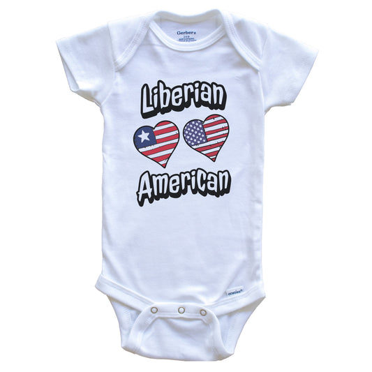 Liberian American Flag Hearts Combo Liberia Baby Bodysuit