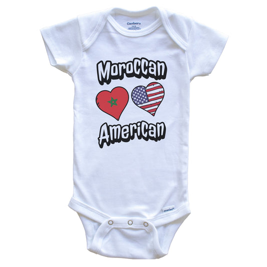 Moroccan American Flag Hearts Combo Morocco Baby Bodysuit