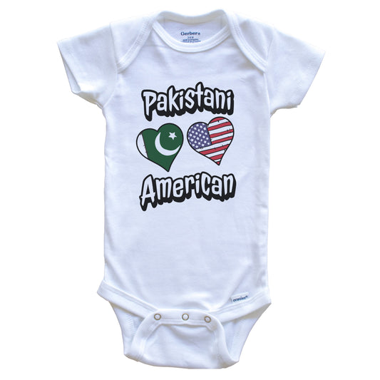 Pakistani American Flag Hearts Combo Pakistan Baby Bodysuit
