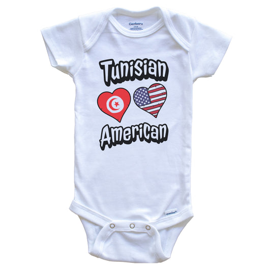 Tunisian American Flag Hearts Combo Tunisia Baby Bodysuit