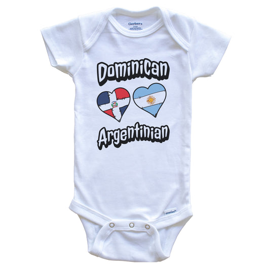 Dominican Argentinian Hearts Dominican Republic Argentina Baby Bodysuit