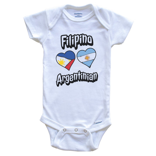 Filipino Argentinian Flag Heart Combo Philippines Argentina Baby Bodysuit