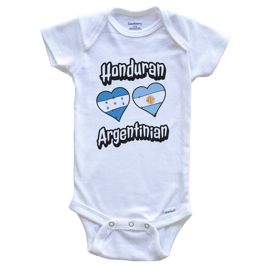Honduran Argentinian Flag Heart Combo Honduras Argentina Baby Bodysuit