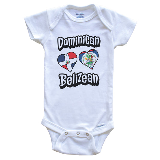 Dominican Belizean Flag Hearts Dominican Republic Belize Baby Bodysuit