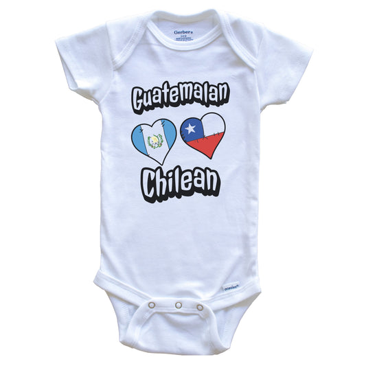 Guatemalan Chilean Flag Heart Combo Guatemala Chile Baby Bodysuit