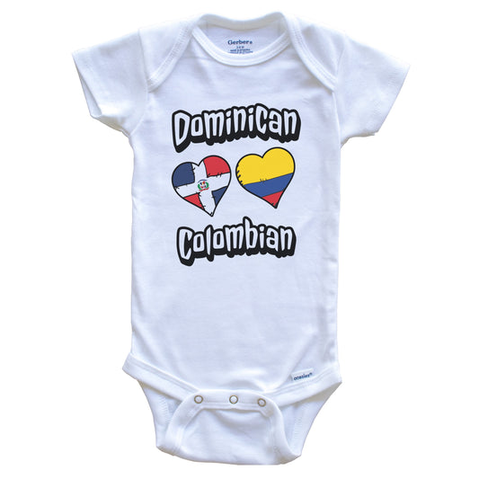 Dominican Colombian Flag Hearts Dominican Republic Colombia Baby Bodysuit