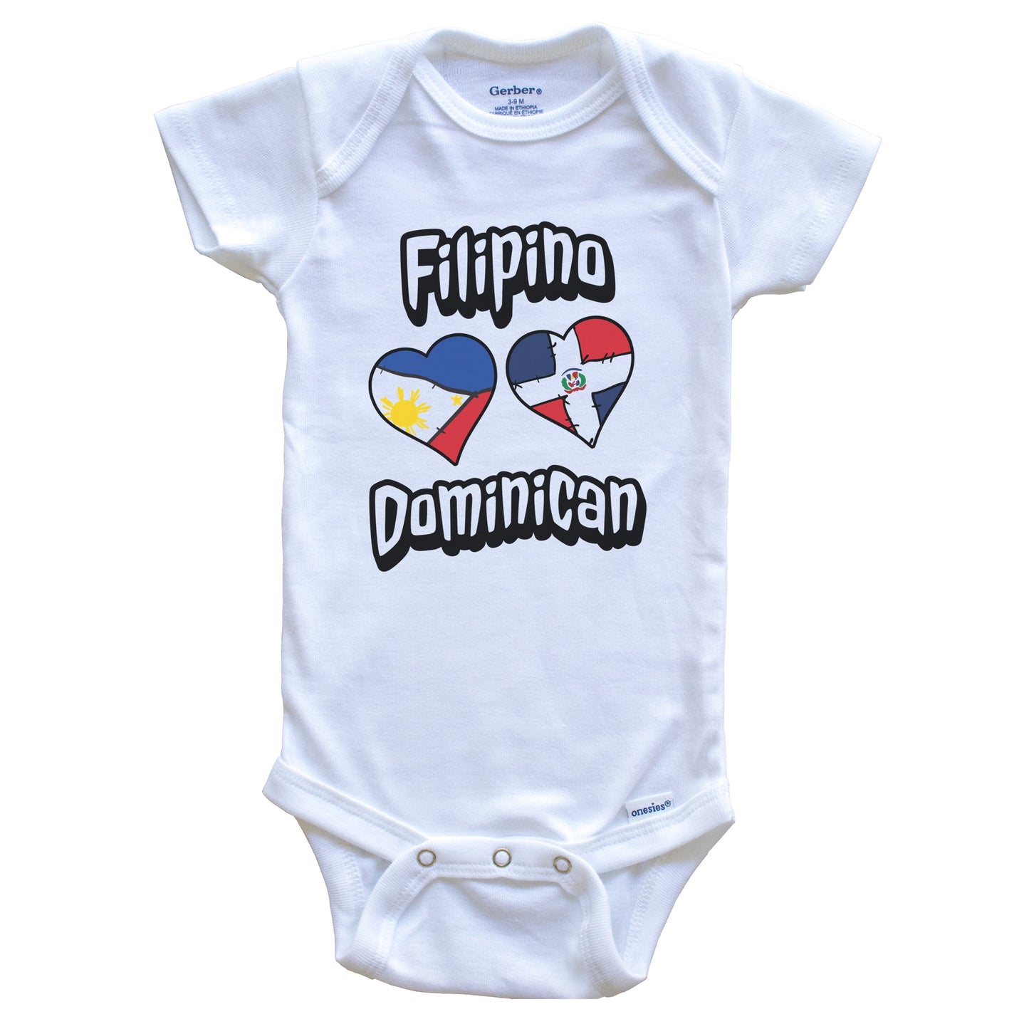 Filipino Dominican Hearts Philippines Dominican Republic Baby Bodysuit