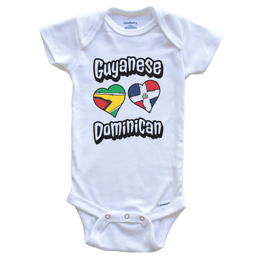 Guyanese Dominican Flag Hearts Guyana Dominican Republic Baby Bodysuit