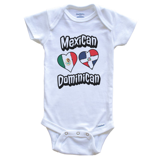 Mexican Dominican Flag Heart Combo Mexico Dominican Republic Baby Bodysuit