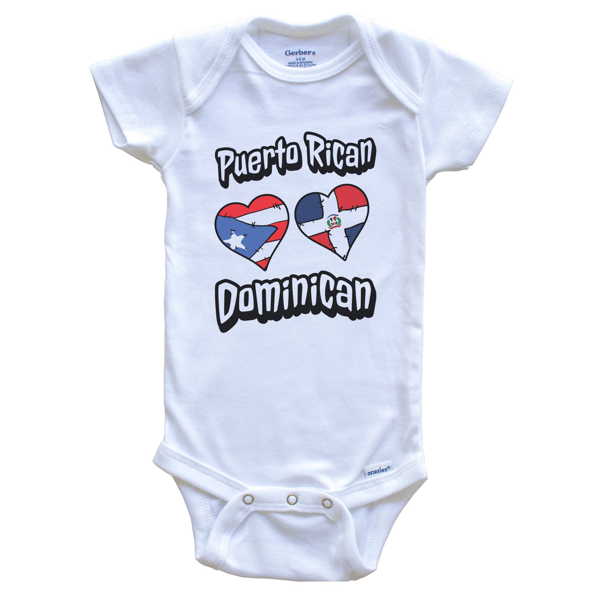 Puerto Rican Dominican Hearts Puerto Rico Dominican Republic Baby Bodysuit