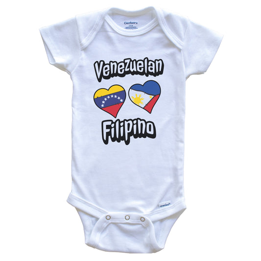 Venezuelan Filipino Flag Heart Combo Venezuela Philippines Baby Bodysuit
