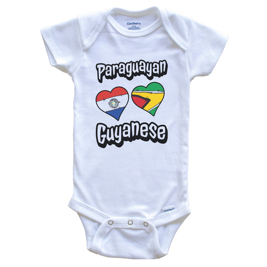Paraguayan Guyanese Flag Heart Combo Paraguay Guyana Baby Bodysuit