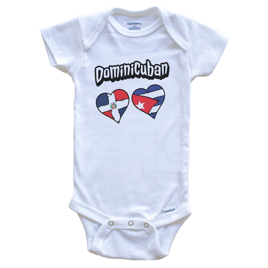 Dominicuban Dominican Cuban Flag Heart Combo Baby Bodysuit
