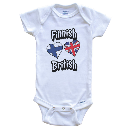 Finnish British Flag Heart Combo Finland UK Baby Bodysuit