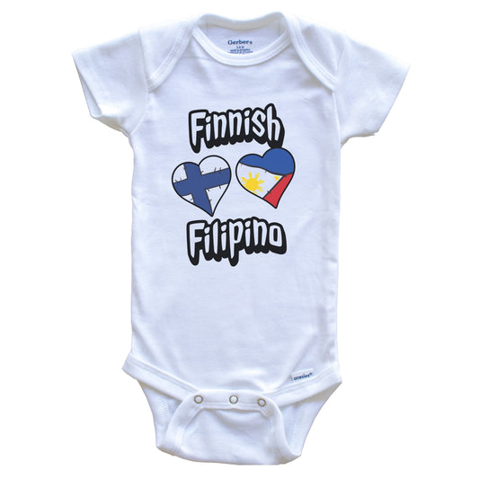 Finnish Filipino Flag Heart Combo Finland Philippines Baby Bodysuit