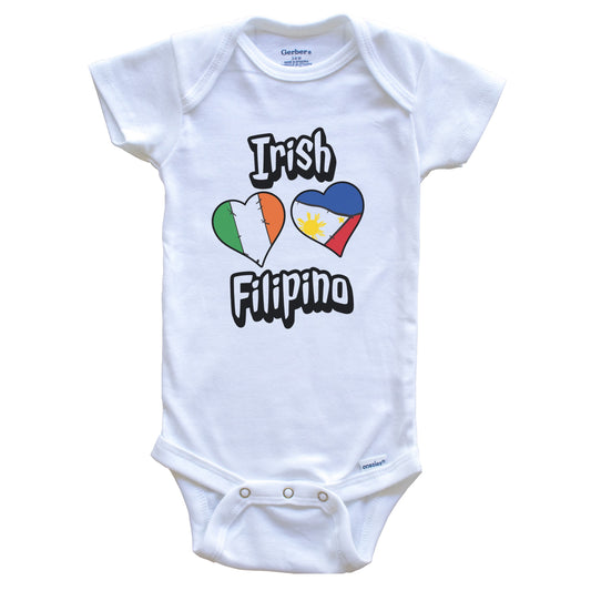 Irish Filipino Flag Heart Combo Ireland Philippines Baby Bodysuit