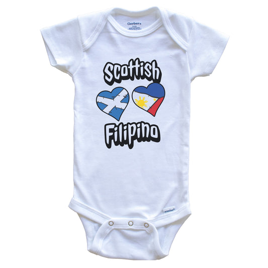 Scottish Filipino Flag Heart Combo Scotland Philippines Baby Bodysuit
