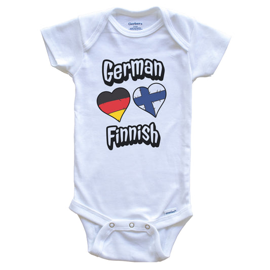 German Finnish Flag Heart Combo Germany Finland Baby Bodysuit