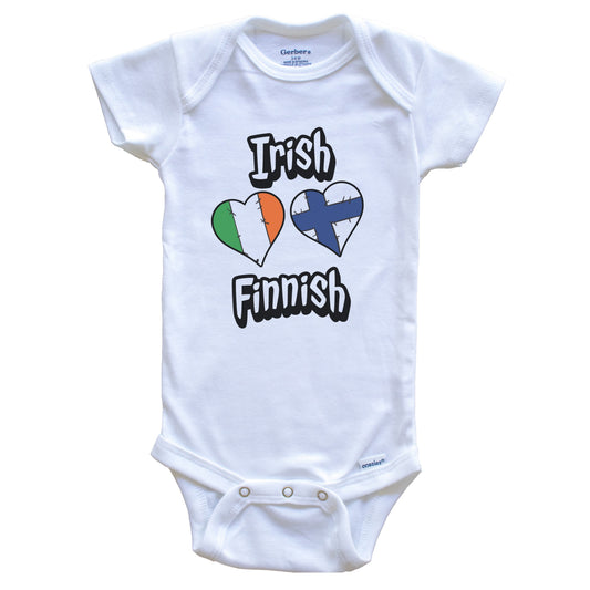 Irish Finnish Flag Heart Combo Ireland Finland Baby Bodysuit